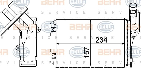 KALORİFER RADYATÖRÜ MEGANE 1-CLIO 1-R19 234x157X42