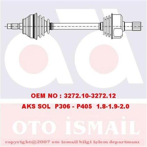 AKS ÖN SOL P306-P405 1.8-1.9-2.0 01 XANTIA-XSARA 1.8-2.0-1.9D 98 17-0058