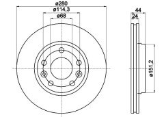ÖN FREN DİSKİ MEGANE 3 09 FLUENCE 09 DUSTER 10 EXPRESS 21 JUKE F16 19 1.5 dCi 280x24x5DL