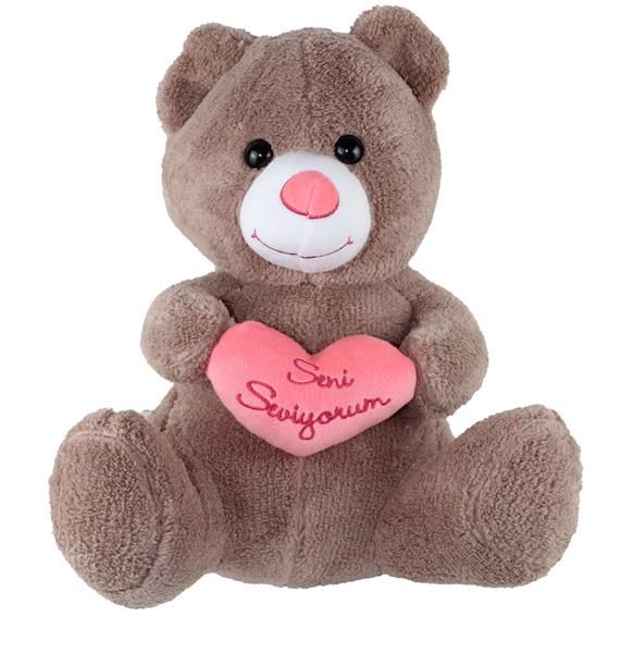 45 CM KALPLİ AYI OYUNCAK AYI KOYU KAHVERENGİ RENK PELUŞ