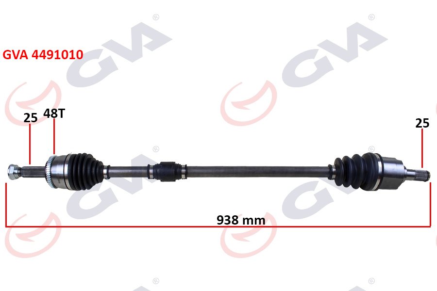 KOMPLE AKS SAĞ HYUNDAI ACCENT BLUE 1.4L 1.6L G4FA G4LC G4FC BENZİNLİ 10- ABS Lİ 25X25 - ABS 48 DİŞ KOMPLE BOY 927MM