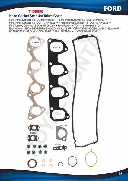 MOTOR UST TAKIM CONTA REINZ KEÇELİ S.LASTİKLİ CONNECT 1.8 TDCI 02>14 FOCUS 1 98>04 1.8 TD