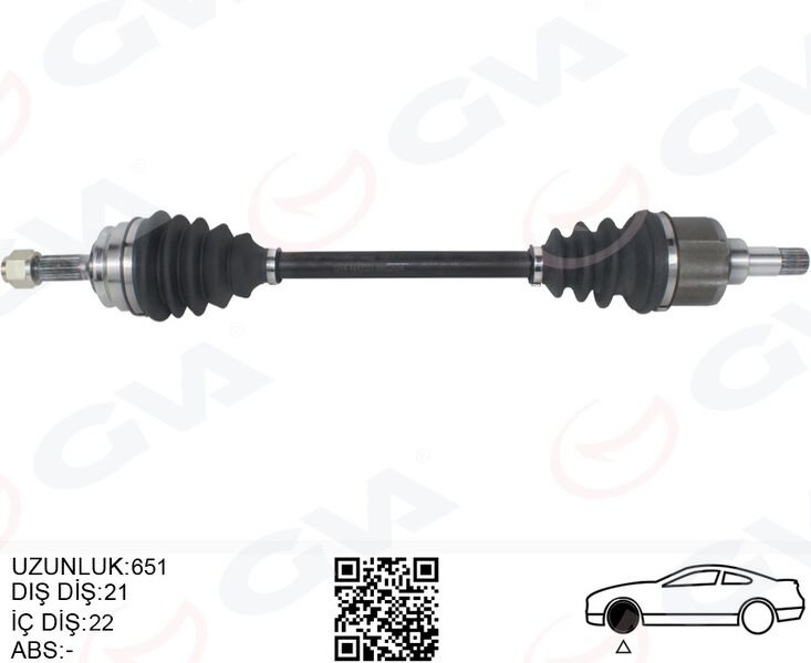 KOMPLE AKS SOL PEUGEOT P208 12>19 CITROEN C3 16> 1.0-1.2-1.4-1.6 VTI 1.4 HDI-1.6 BlueHDI 21x22x665