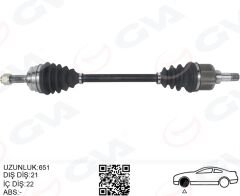 KOMPLE AKS SOL PEUGEOT P208 12>19 CITROEN C3 16> 1.0-1.2-1.4-1.6 VTI 1.4 HDI-1.6 BlueHDI 21x22x665