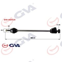 KOMPLE AKS SAĞ UNO 70 1.4i 94-00 861.5mm