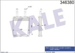 KALORİFER RADYATÖRÜ HYUNDAI ACCENT 1.3L 4G13 95-00 / 1.5L G4EK 95-00 / ADMIRE 1.3L G4EA 01-05 / GETZ 1.3L G4EA 03-05 / 1.5L D3EA CRDi 02-05 - ALEMİNYUM