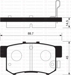 ARKA FREN BALATA HONDA CIVIC 1.4L 1.6L D14 D16 Hatchback 96-01 / 1.6L D16 VTEC VTI 01-05 / 1.6L R16A VTEC sedan 06- / ACCORD 2.0L F20 90-98 / SUZUKI SX4 1.6L M16A RW415 05-