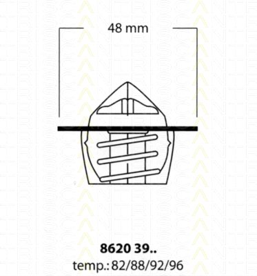 TERMOSTAT 82 C CORSA A 1.2-1.4-ASTRA F 1.4-1.6-VECTRA A-B 1.6 V2154
