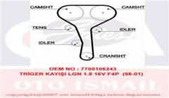 TRİGER KAYIŞI 128x270 RENAULT MEGANE LAGUNA 1.6 1.8/2.0 98-01 CLIO SPORT 2.0 16V 00-05 CT977