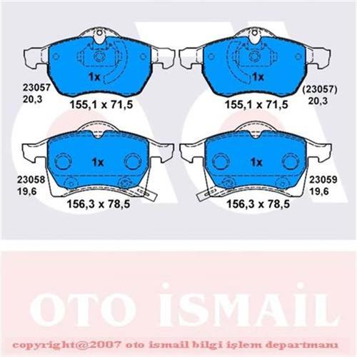 ÖN BALATA ASTRA G 1.8 00/05 ASTRA H 05 > ZAFIRA 00 > MERIVA 03 > CORSA C D 03 > COMBO 04 >