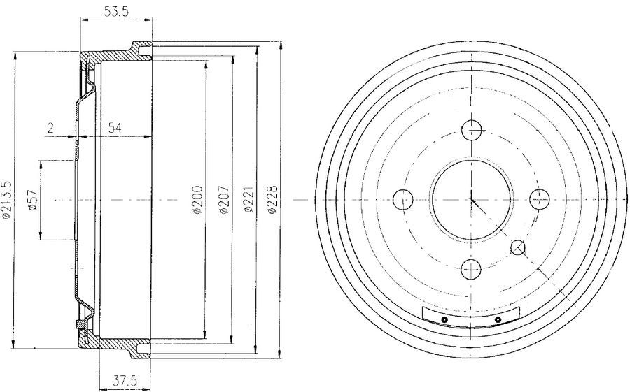 ARKA FREN KAMPANASI ASTRA F 1.4i-1.6i 91>98 KADETT 79>91 228x200x38x100x56 4DL