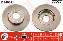 ÖN FREN AYNASI FIAT PALIO 97 SIENA 96 ALBEA 98 240x20 HAVALI 4 DELİK