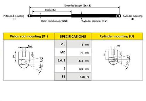 BAGAJ AMORTİSÖRÜ CORSA 01 -CORSA C D00029/25-D00029/24