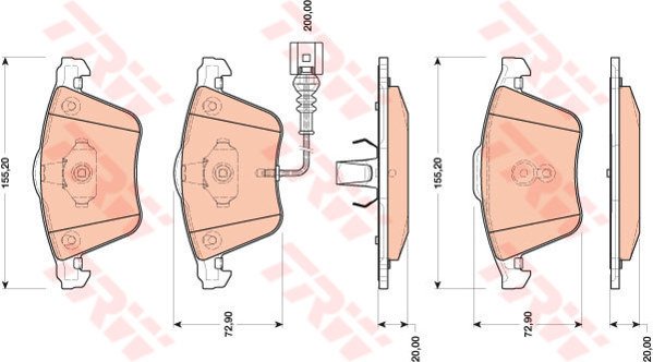 ÖN BALATA GOLF VI 2.0 R4-09 13 GOLF VI 2.0TDİ 13 2.0TSİ 08-13 AUDI A3 03-12 TT 08-14