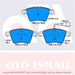 ÖN BALATA TRANSPORTER T5 03-09 17 JANT 0986TB2462