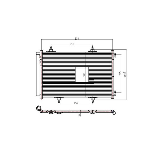 KLİMA KONDENSERİ 207 4 BACAK 557X375X16 OTO.-MEK.