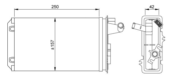 KALORİFER RADYATÖRÜ FIAT TEMPRA 95 01 TİPO 95 01 ALFA ROMEO 145 95 01 146 94 01 155 92 97 250x158x42 2 SIRA AL PL SİSTEM