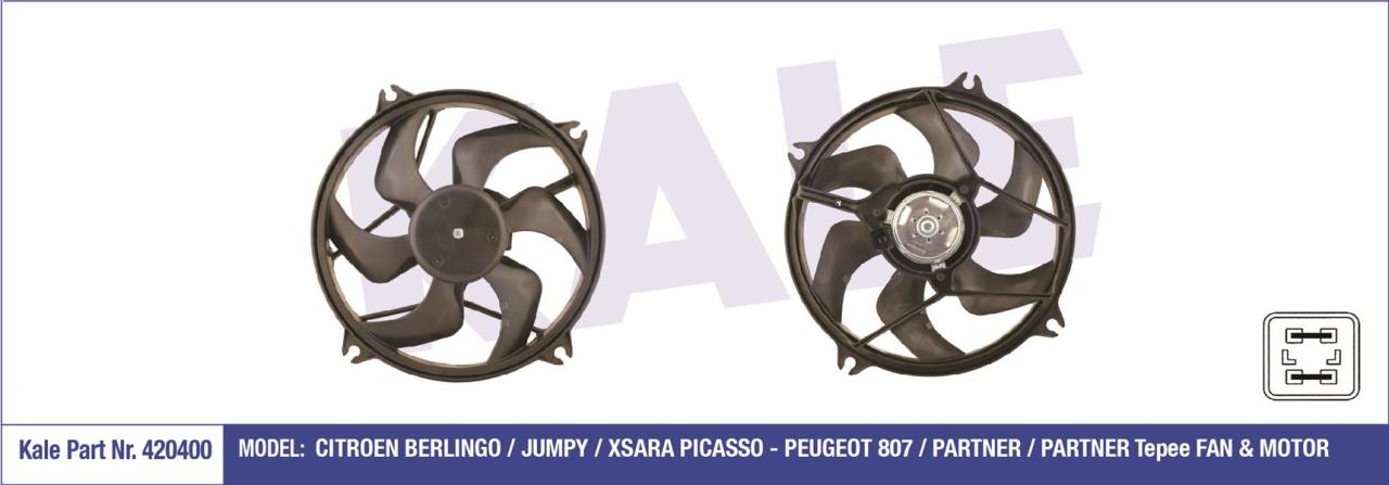 FAN MOTORU ÇERÇEVELİ PARTNER 2-BERLINGO 3-XSARA PICASSO 1.6HDI 460W-385mm