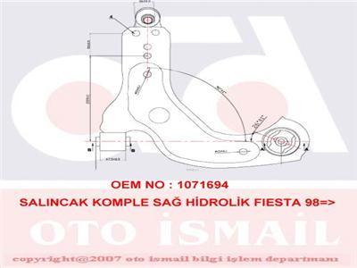 ALT SALINCAK KOMPLE SAĞ FIESTA 1.3-1.4-1.6-1.8 95-02 Hidrolik Direksiyonlu araçlar için