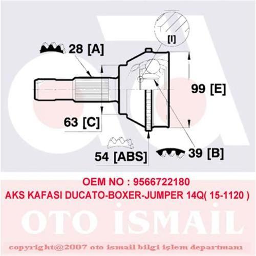 x AKS KAFASI DIŞ DUCATO-BOXER-JUMPER 14Q 94-02 ABS Lİ 15-1120