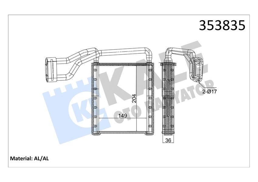 KALORIFER RADYATORU TRANSIT V363 14 17 CUSTOM V362 14 17 ARKA