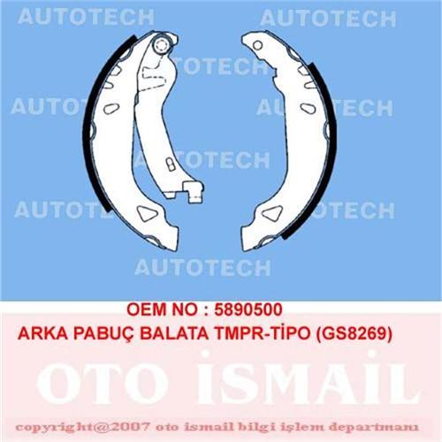 ARKA PABUÇ BALATA TMPR 1.4 1.6 90-96 TİPO 1.4 1.6 1.9 89-95 PUNTO 94-99 UNO 89-95 180x32