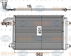 KLİMA KONDENSERİ KURUTCU İLE A3-LEON-TOLEDO-OCTAVIA-CADDY 3-GOLF 5-VI-JETTA 4-TOURAN 562x401x16