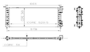 RADYATÖR PALIO-ALBEA 1.2-1.4-1.6 16V AC KLİMASIZ MEK 521x349x34 1 SIRA ALB SİSTEM