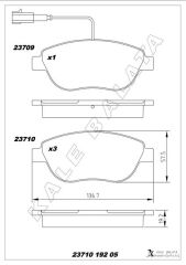 ÖN FREN BALATASI OPEL COMBO D 12 PUNTO EVO 1.3-1.4-1.6D MTJ 09 500-500C 1.3DMJ 10 GRANDE PUNTO 1.6DMTJ 09