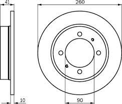 ARKA FREN DİSKİ DOLU TİP MITSUBISHI CARISMA 1.6L 4G92 DA1A 95-> 1.8L GDI 4G93 DA2A 95-> 1.9L DI-D F9Q dizel DA5A 00-05 / SPACE STAR 1.3L 1.6L DG1A 98-> 260 çap x 4 bijon - Adet disk fiyatıdır