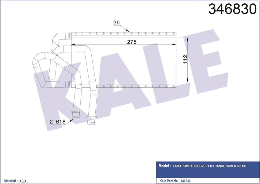 KALORIFER RADYATORU LAND ROVER 276DT 406PN DISCOVERY 3 L319 368DT 428PS R.R SPORT 1 L320 BORULU