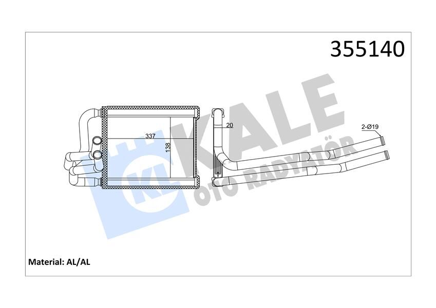 KALORİFER RADYATÖRÜ HYUNDAI i20 1.4L D4FC CRDi dizel 08-10 - ALEMİNYUM