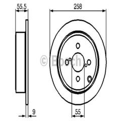 ARKA FREN AYNASI COROLLA 1.4 VVTi-1.6 VVTi-1.8 VVTLi 02>1.8 VVTLi 05> 258x9x4DL