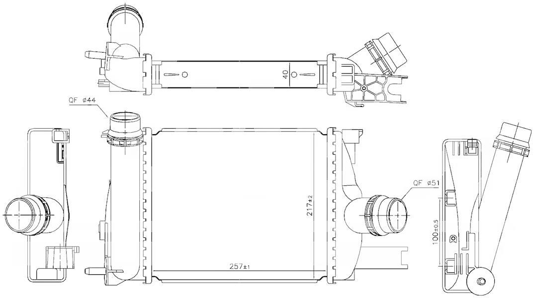 INTERCOOLER BRAZİNG INTERCOOLER A/M 257X217X40 CLİO 4 0.9TCE 12 /DOKKER/DUSTER/LODGY/LOGAN/SANDERO 96328