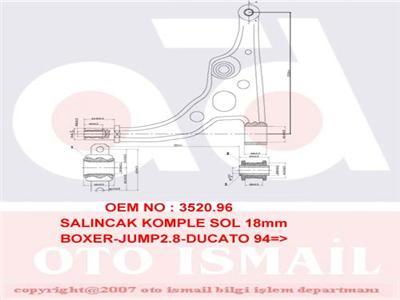 ALT SALINCAK ROTİLSİZ SOL JUMPER- DUCATO- BOXER 1800 kg. 94-02 490/415/75mm
