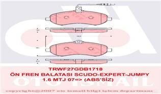ÖN BALATA FİŞLİ EXPERT-SCUDO-JUMPY-1.6-2.0 MTJ 07 ABS SİZ