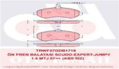 ÖN BALATA FİŞLİ EXPERT-SCUDO-JUMPY-1.6-2.0 MTJ 07 ABS SİZ