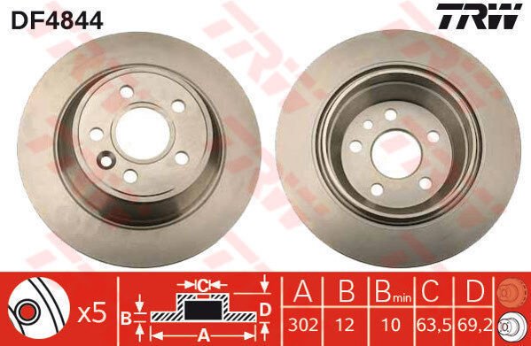 ARKA FREN DISK AYNASI VOLVO V70 3 07 D4 13 S80 2 2.0 3.2 /2.0TDI 08 XC70 06