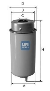 YAKIT FİLTRESİ FORD TRANSİT 2.0 TD-CI 92 KW/125 HP 05/02-10/04 - 2.4 TD-CI 101 KEW/137 HP 197mm