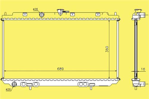 RADYATÖR BRAZİNG ALMERA 00 1.5-PRIMERA P12 02 AC KLİMASIZ OTOM 360x698x169