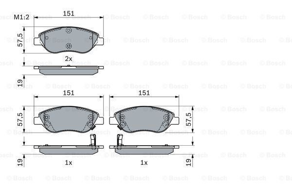 ON BALATA FIAT EGEA 15> 1.4 1.5 T4 HIBRIT 1.6 D K:19 MM G:151.1 MM BÜYÜK TİP