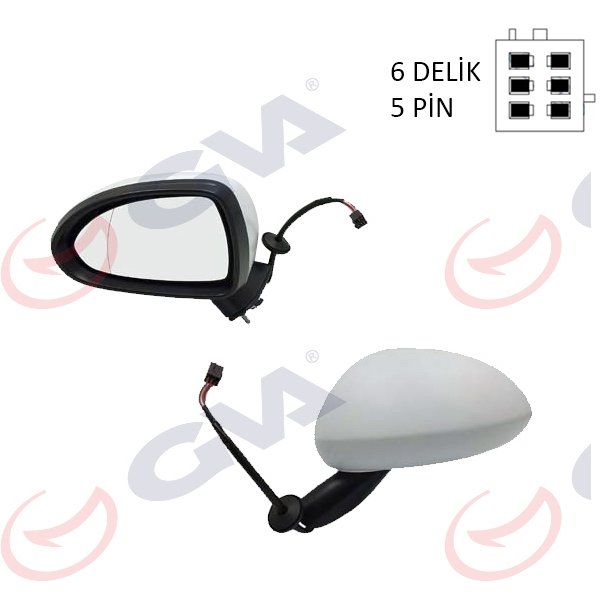 DIŞ DİKİZ AYNASI SOL CORSA D 06> ELEKTRİKLİ ISITMALI ASTARLI ASFERİK 5 FİŞ VM-964EHPAL 13187615