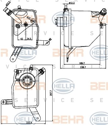RADYATOR YEDEK SU DEPOSU BMW E60 E61 E63 E64