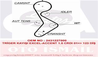 TRİGER KAYIŞI 123x280 HYUNDAI ACCENT GETZ 1.5CRDI 12V 02 KIA CERATO SPORTAGE 2.0CRD CT1099