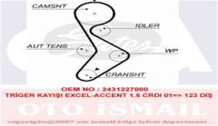 TRİGER KAYIŞI 123x280 HYUNDAI ACCENT GETZ 1.5CRDI 12V 02 KIA CERATO SPORTAGE 2.0CRD CT1099