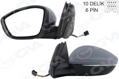 DIŞ DİKİZ AYNASI SOL ELEKTRİKLİ ISITMALI SİNYALLİ ASTARLI KONVEKS 208 19- CORSA F 19- 10H6P