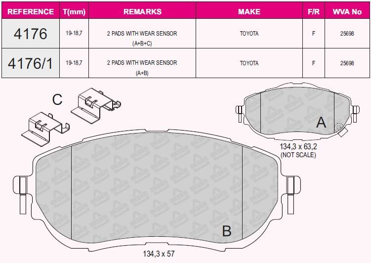 ÖN BALATA AURIS NZE18-ZRE18 -COROLLA SEDAN 1.6 VVTİ-1.33-1.6-1.8 VVTİ-1.4 D4D 12 GDB3598
