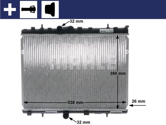 RADYATÖR C3 02 C2 03 207 07 1.4-1.6 16V-1.6HDI AC MEK AL/PL/BRZ 378x548x26