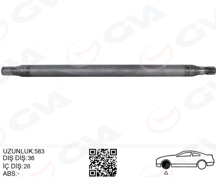 AKS MILI ARKA SAG INCE UZUN 893mm MERCEDES SPRINTER B906 . VW CRAFTER 30-35-50 Z:26-29