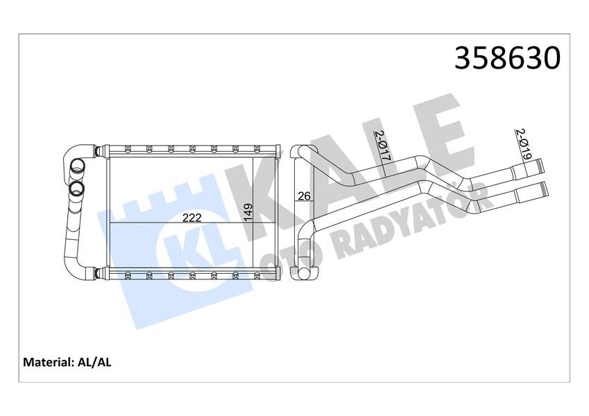 KALORİFER RADYATÖRÜ HYUNDAI SANTA FE 2.2L D4EB CRDİ 06-12 - ALEMİNYUM